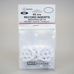 45rpm Record White Plastic Inserts.
